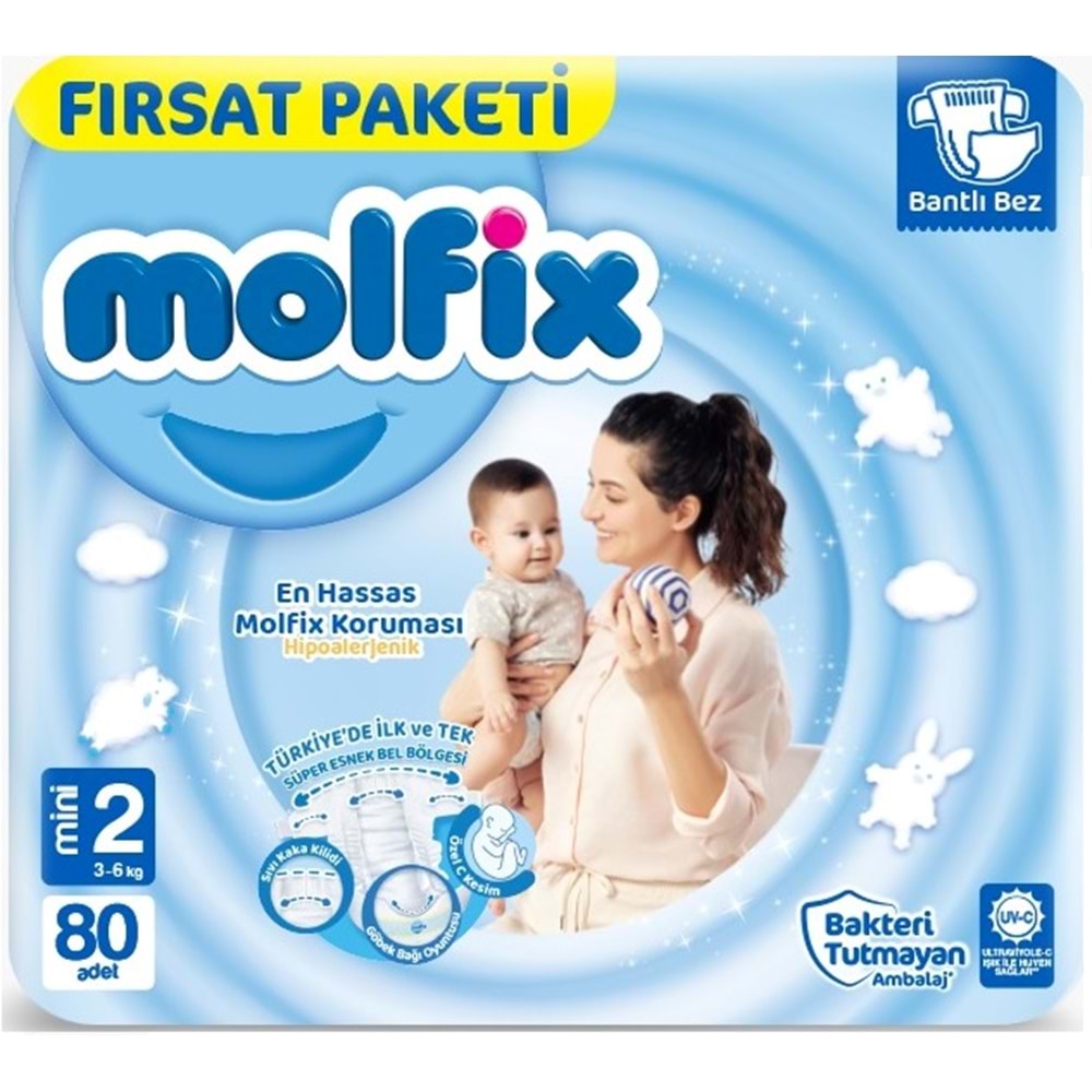 Molfix Bebek Bezi 2 Beden 3-6 KG Mini 240 Adet Aylık Fırsat Pk