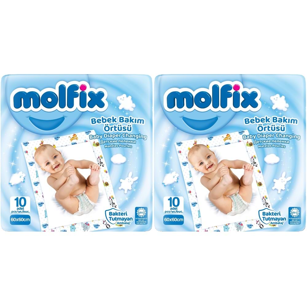 Molfix Bebek Bakım Alt Açma Örtüsü 2 Li Set 20 Adet (2Pk*10)