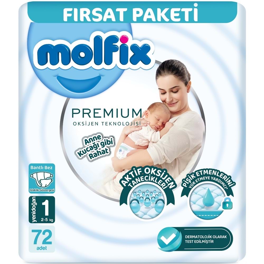 Molfix Premium Bebek Bezi 1 Beden 2-5 KG Yeni Doğan 432 Adet Ekstra Ultra Fırsat Pk