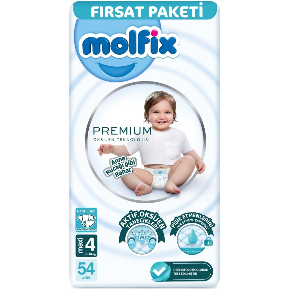 Molfix Premium Bebek Bezi 4 Beden 7-14 KG Maxi 270 Adet MeGa Ultra Fırsat Pk