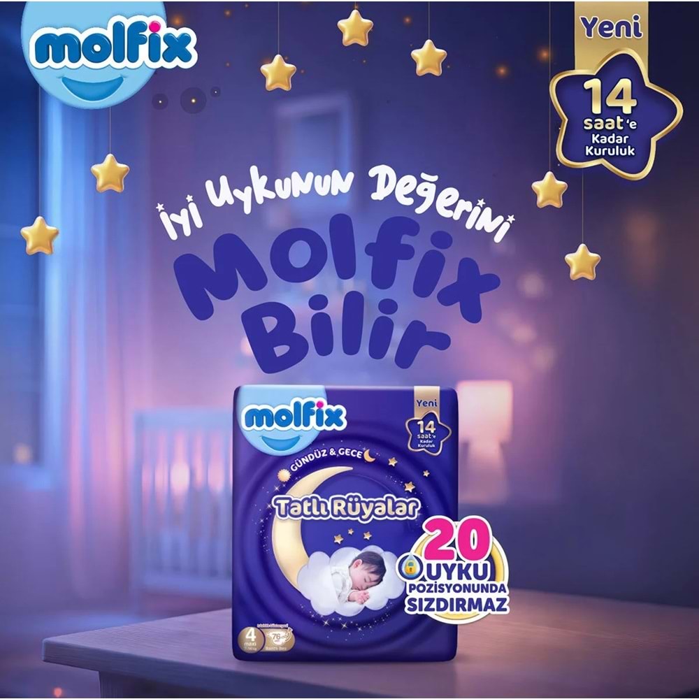 Molfix Tatlı Rüyalar Bebek Bezi 5 Beden 11-18 KG Junior 232 Adet Avantaj Fırsat Pk