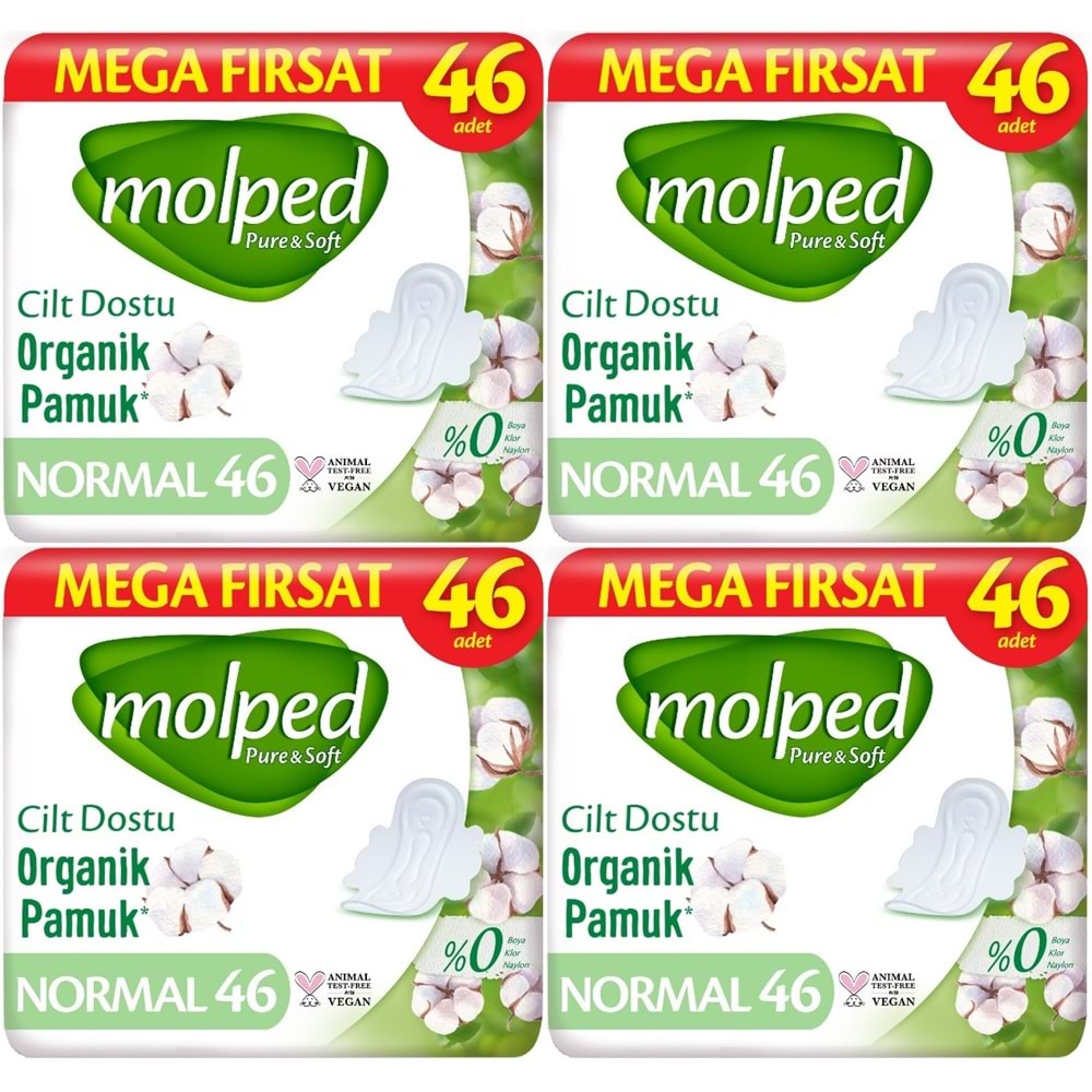 Molped Pure&Soft Hijyenik Ped Normal 184 (4PK*46) Adet Mega Pk