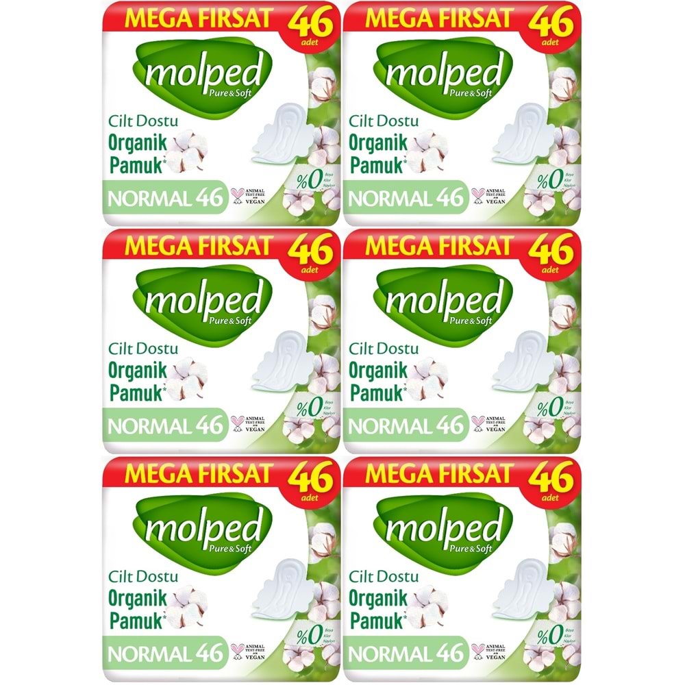 Molped Pure&Soft Hijyenik Ped Normal 276 (6PK*46) Adet Mega Pk