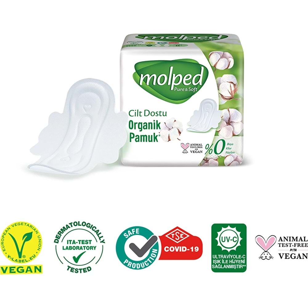 Molped Pure&Soft Hijyenik Ped Gece 180 (6PK*30) Adet Mega Pk