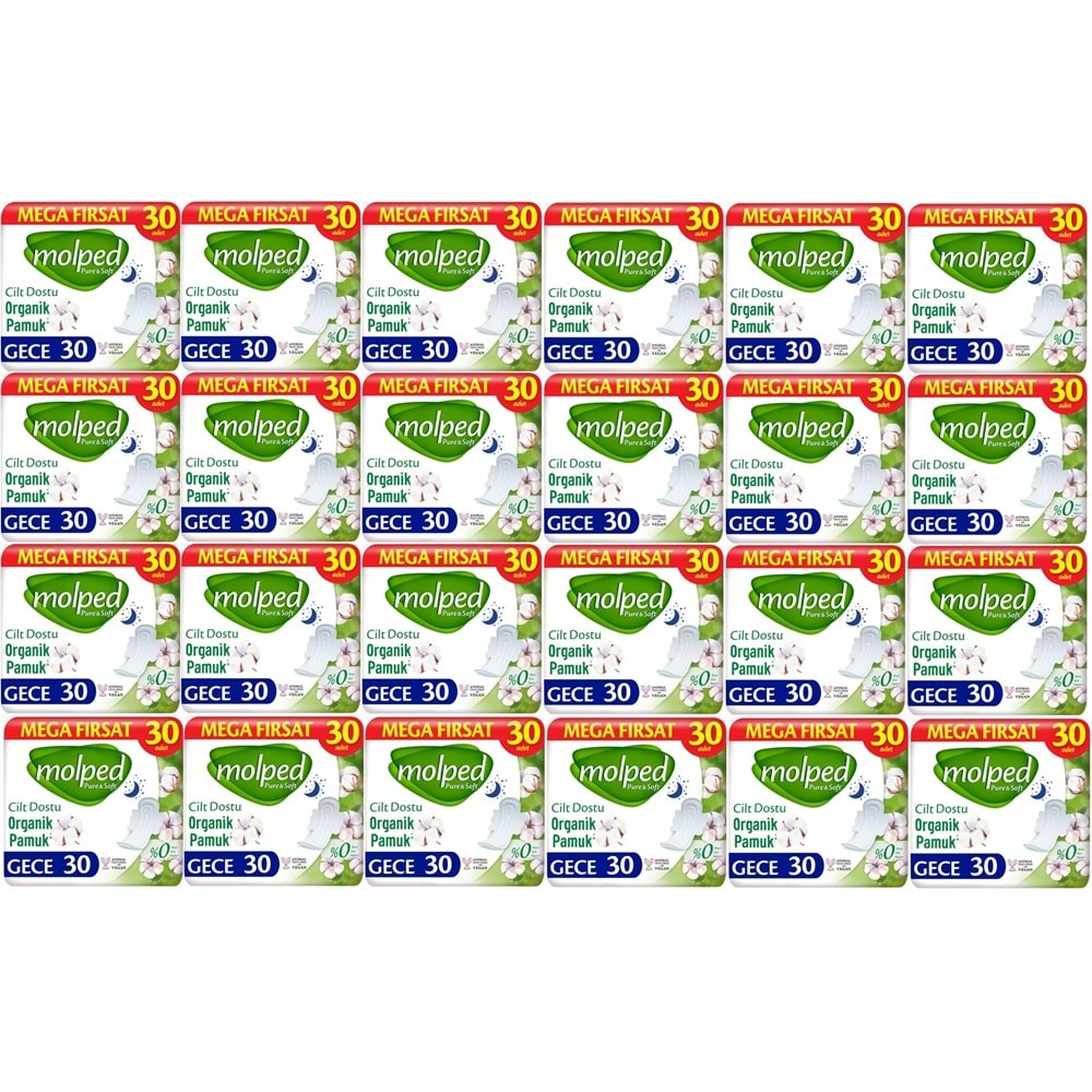 Molped Pure&Soft Hijyenik Ped Gece 720 (24PK*30) Adet Mega Pk