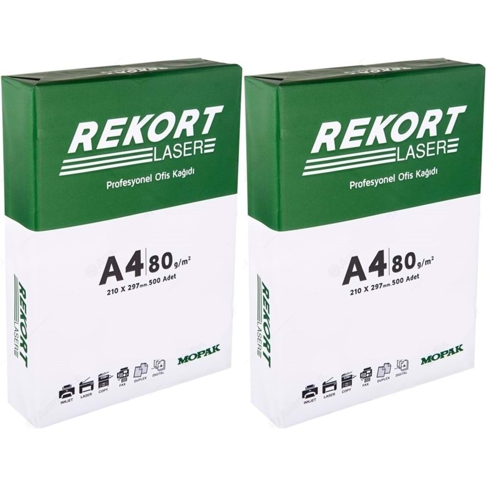 Mopak Rekort A4 80GR/M2 Fotokopi Kağıdı 1000 Adet (2PK*500)
