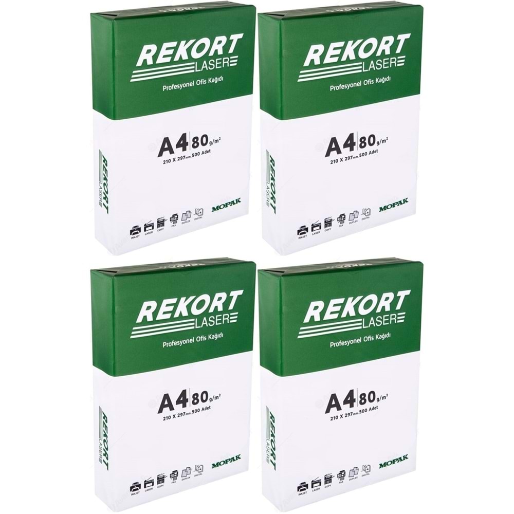 Mopak Rekort A4 80GR/M2 Fotokopi Kağıdı 2000 Adet (4PK*500)