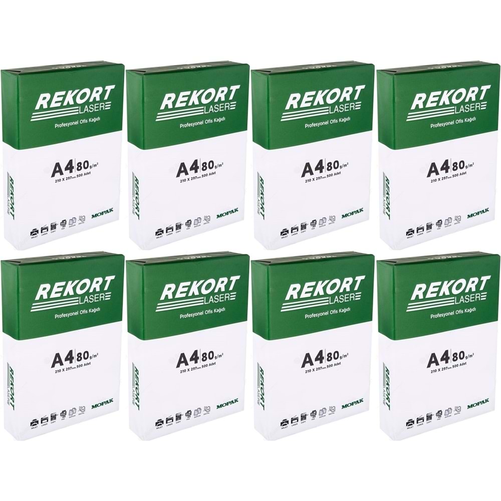 Mopak Rekort A4 80GR/M2 Fotokopi Kağıdı 4000 Adet (8PK*500)