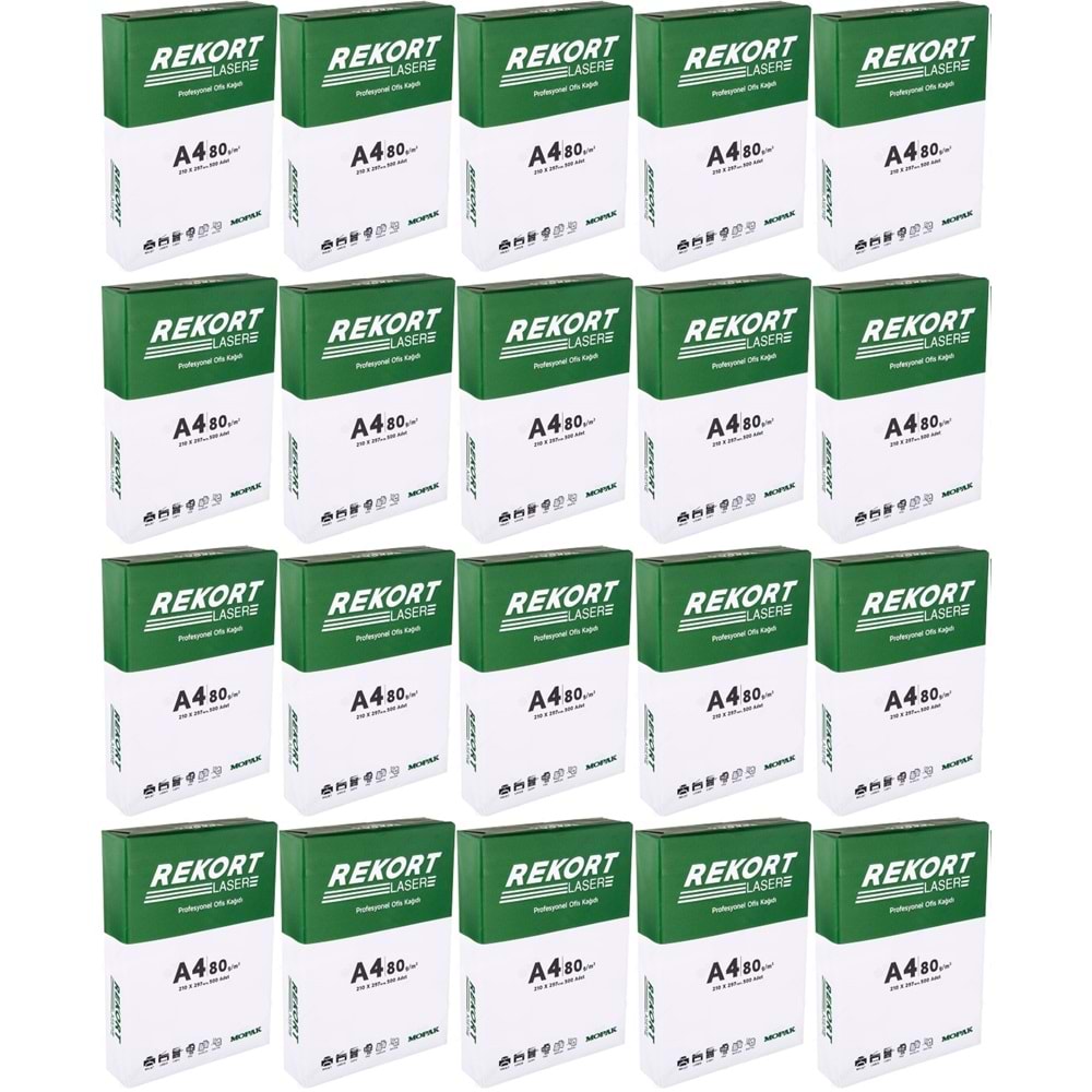 Mopak Rekort A4 80GR/M2 Fotokopi Kağıdı 10000 Adet (20PK*500)