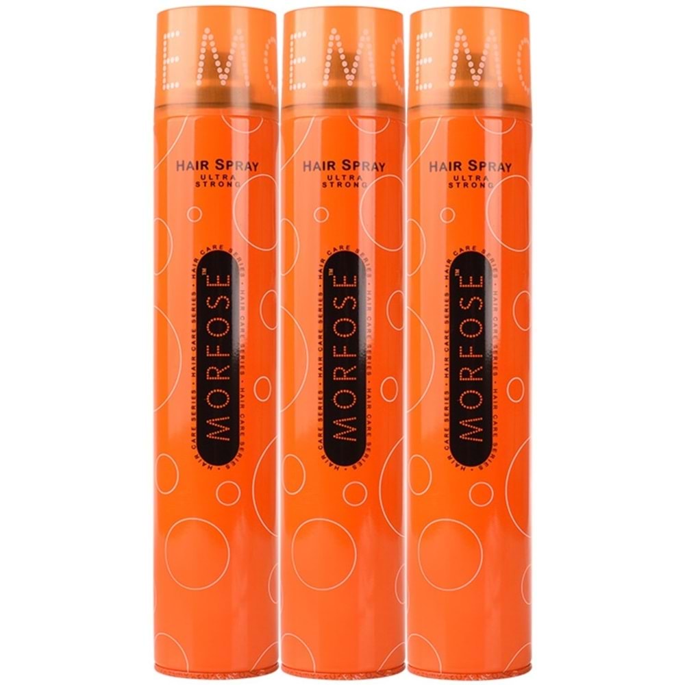 Morfose Saç Spreyi 400ML Ultra Sert (Turuncu) (3 Lü Set)