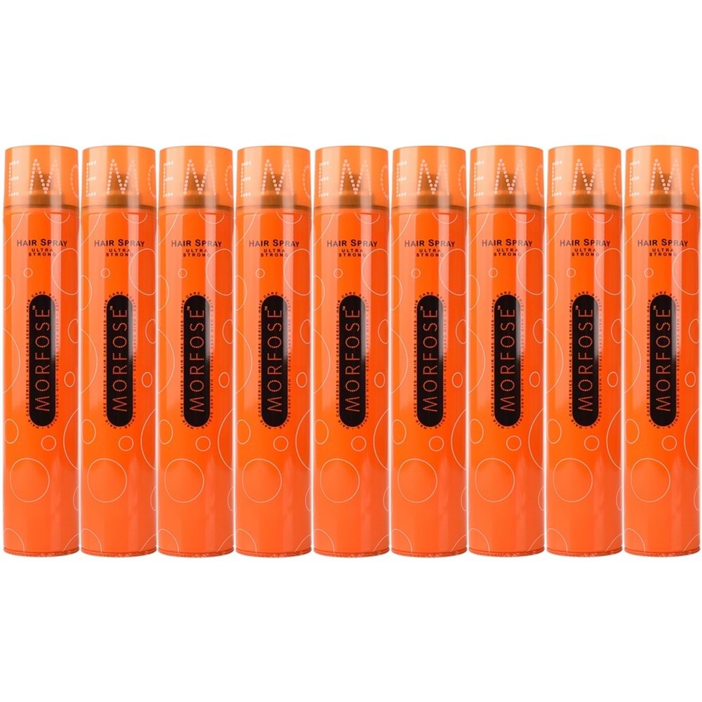 Morfose Saç Spreyi 400ML Ultra Sert (Turuncu) (9 Lu Set)