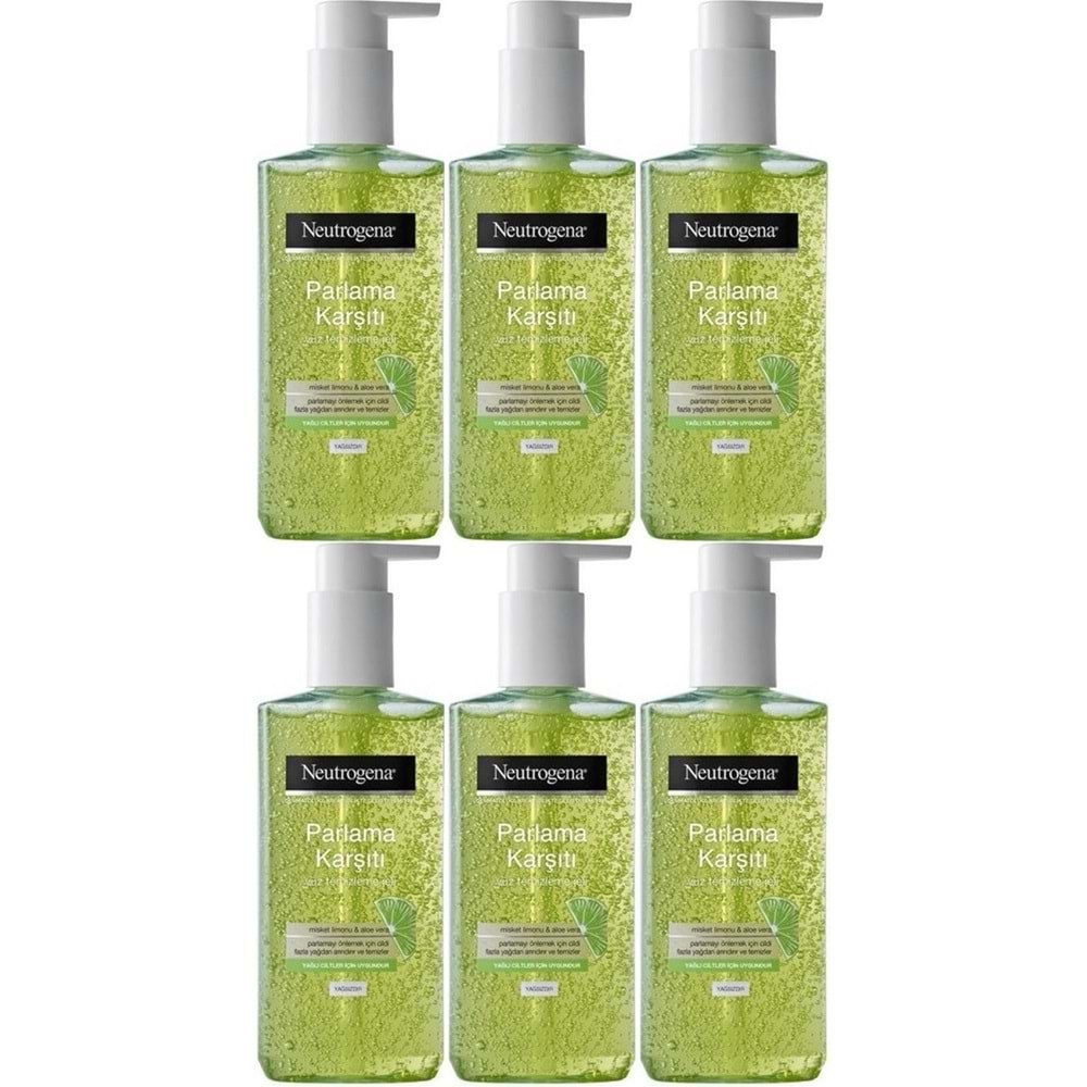 Neutrogena Visibly Clear Pore&Shine Temizleme Jeli 200ML (Parlama Karşıtı) (6 Lı Set)