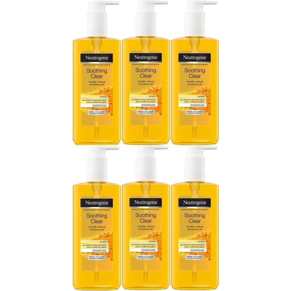 Neutrogena Soothing Clear Micellar Yüz Temizleme Jeli 200ML (6 Lı Set)