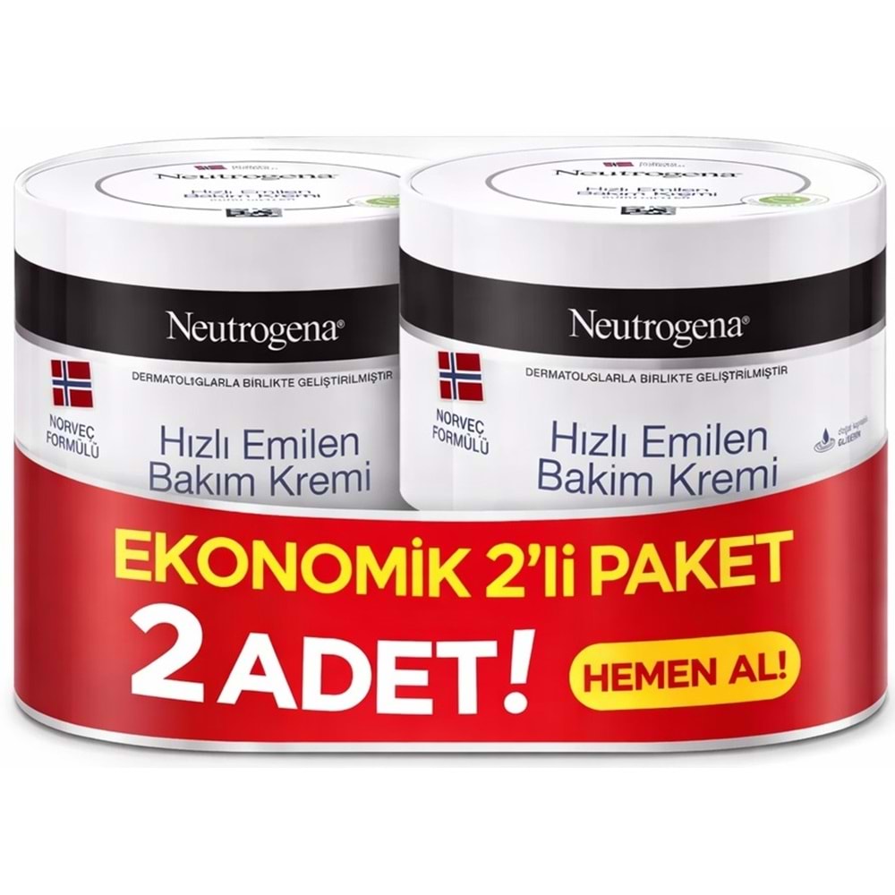 Neutrogena Norveç Formülü Hızlı Emilen Bakım Kremi 200ML+200ML 400ML Avantaj PK (2 Li Set)