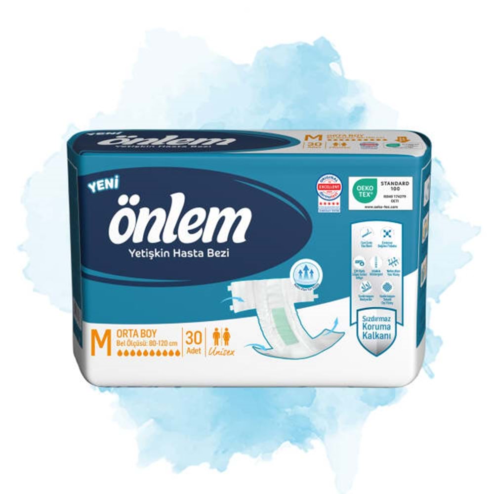 Önlem Yetişkin Bezi Bel Bantlı Tekstil Yüzey M - Medium - Orta 240 Adet (8PK*30)