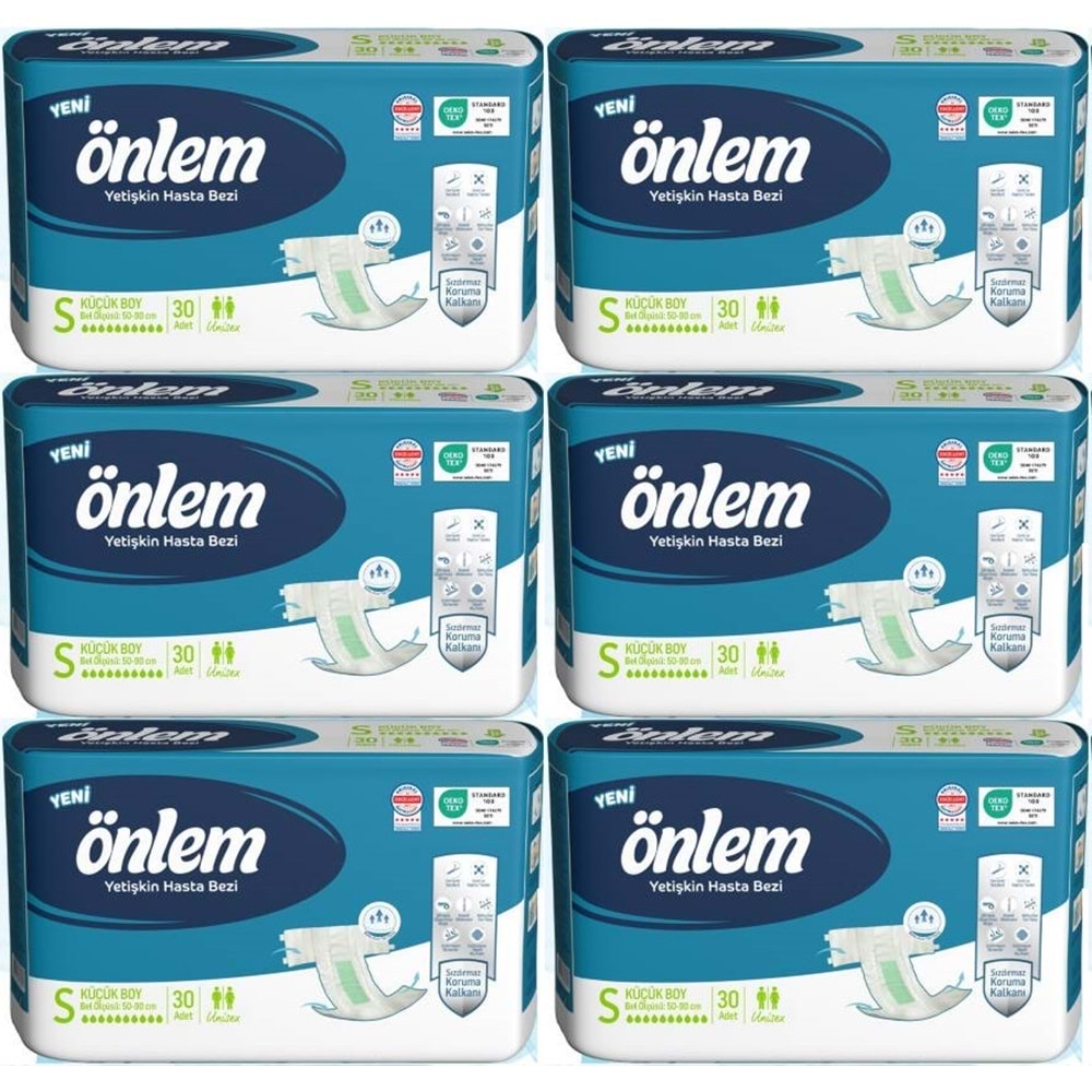 Önlem Yetişkin Bezi Bel Bantlı Tekstil Yüzey S - Small - Küçük 180 Adet (6PK*30)