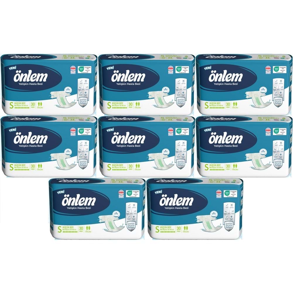 Önlem Yetişkin Bezi Bel Bantlı Tekstil Yüzey S - Small - Küçük 240 Adet (8PK*30)