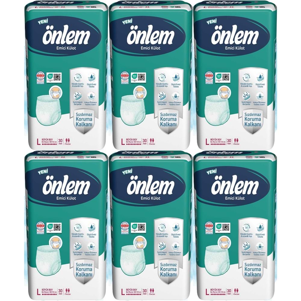 Önlem Emici Külot Yetişkin Bezi L - Large - Büyük 180 Adet (6PK*20)