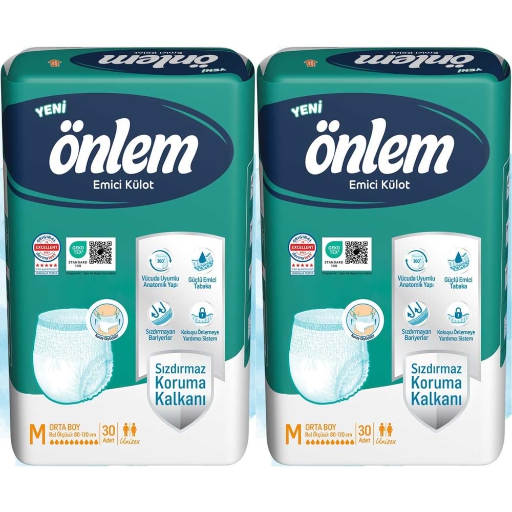 Önlem Emici Külot Yetişkin Bezi M - Medium - Orta 60 Adet (2PK*30)