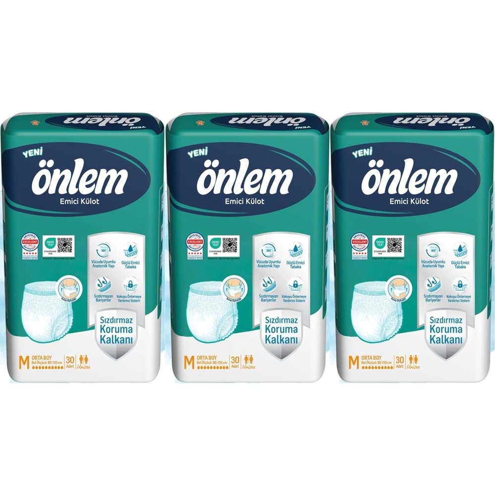 Önlem Emici Külot Yetişkin Bezi M - Medium - Orta 90 Adet (3PK*30)
