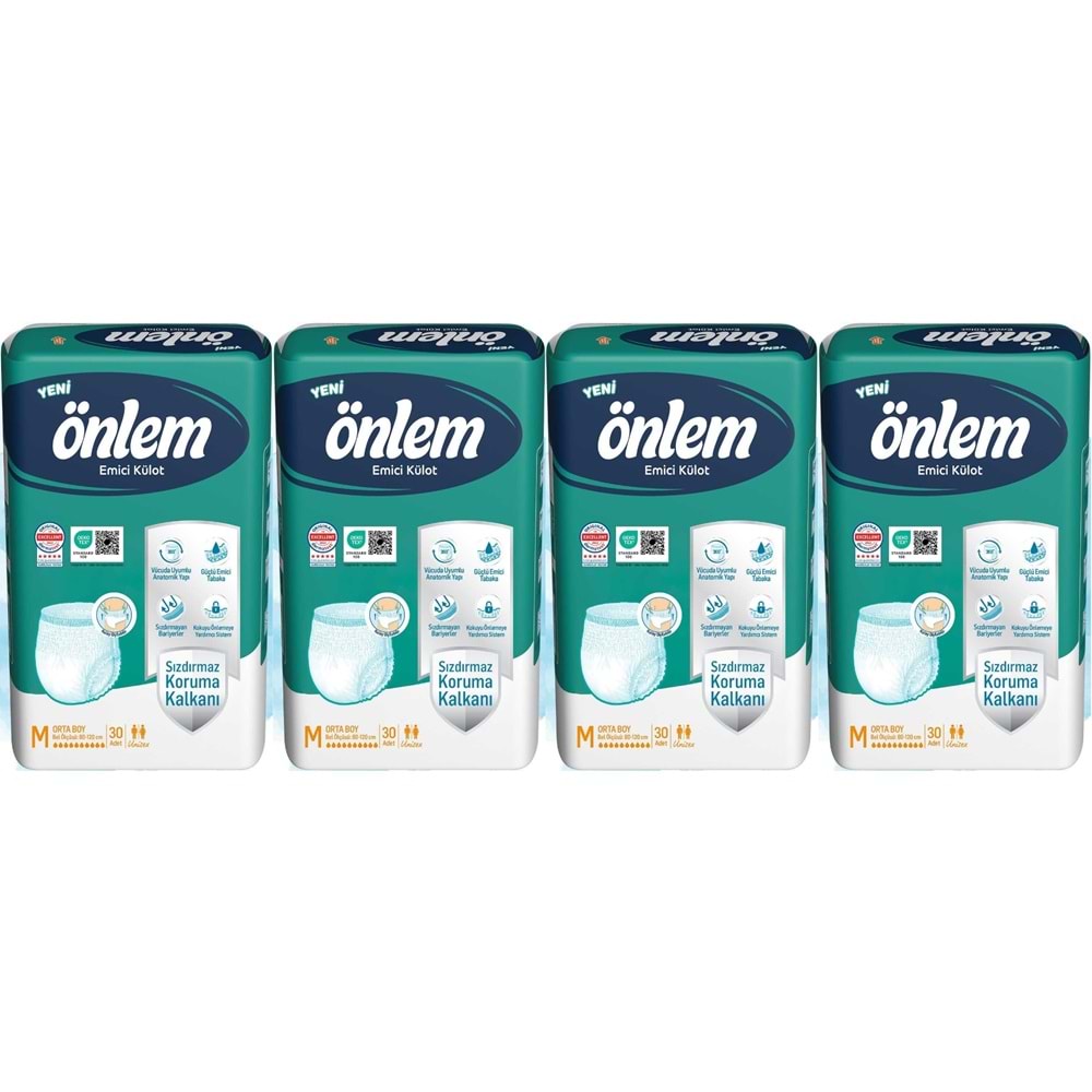 Önlem Emici Külot Yetişkin Bezi M - Medium - Orta 120 Adet (4PK*30)