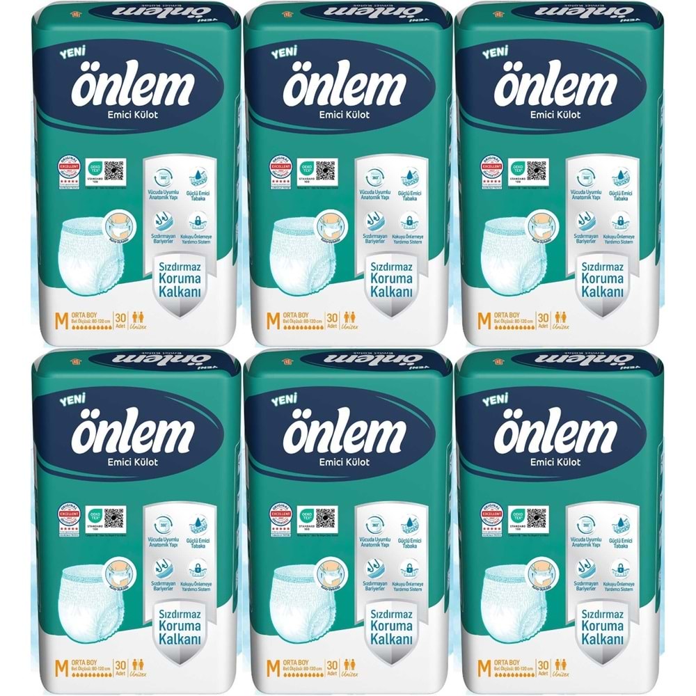 Önlem Emici Külot Yetişkin Bezi M - Medium - Orta 180 Adet (6PK*30)