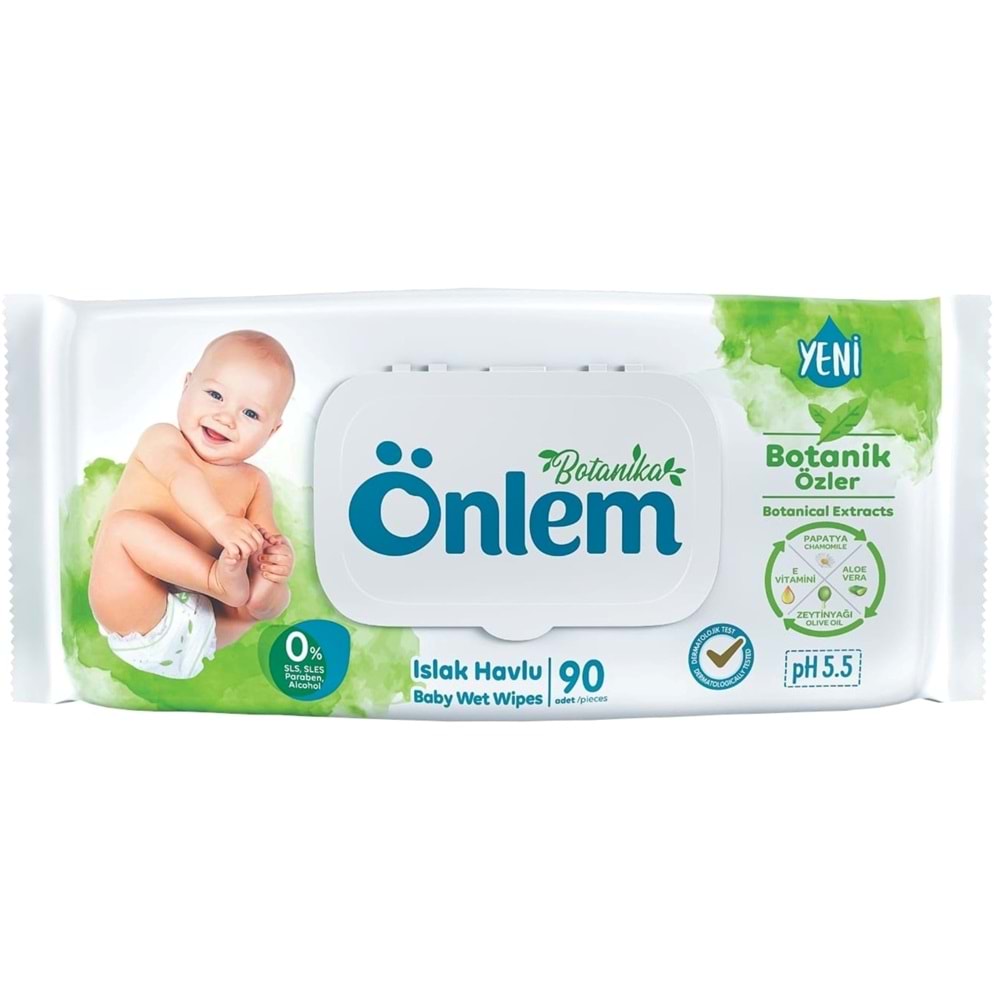 Önlem Islak Havlu Mendil 90 Yaprak Karma Botanika Özlü/Beyaz Sabunlu (48 Li Set) Pls Kapak 4320 Yprk