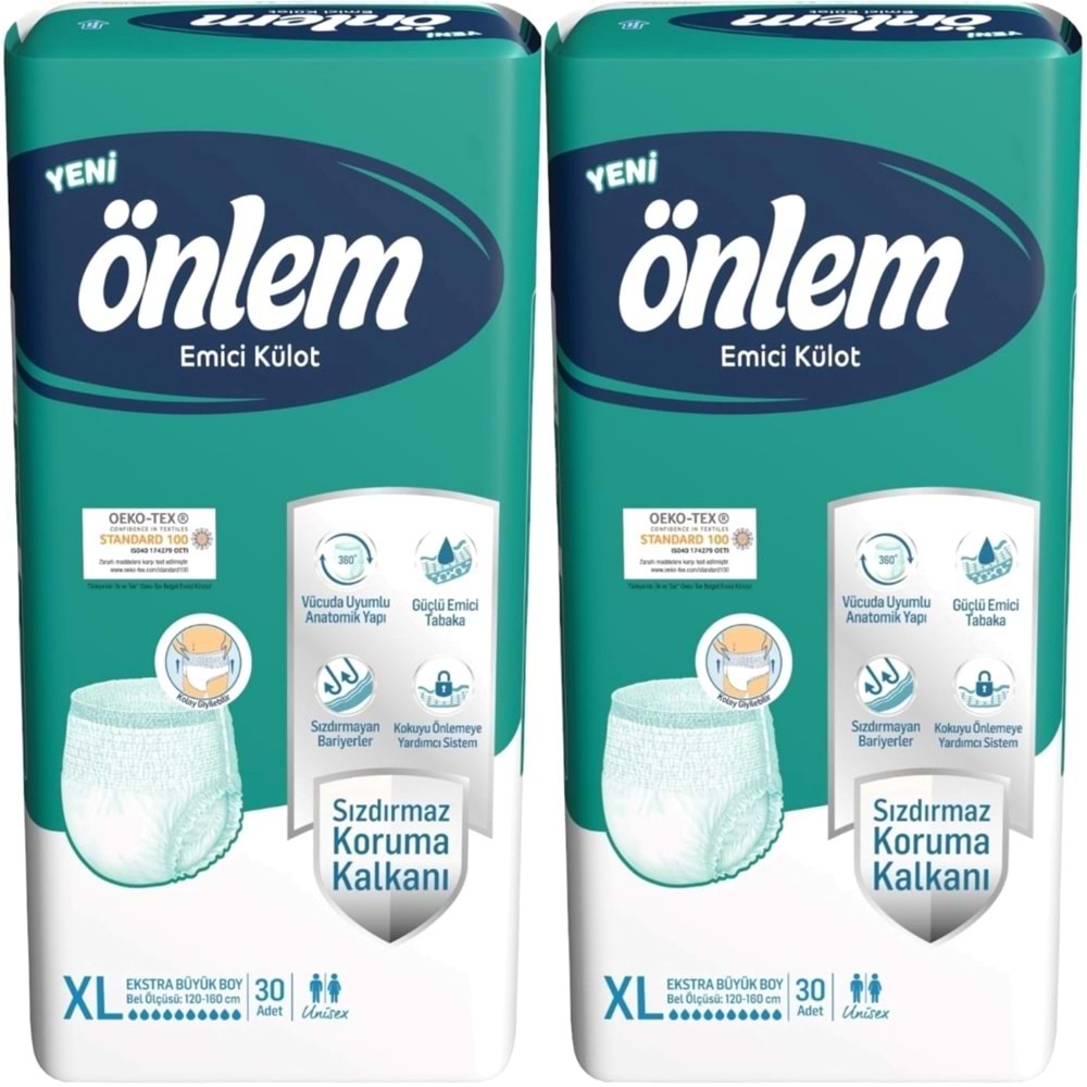Önlem Emici Külot Yetişkin Bezi XL- Extra Large - Ekstra Büyük 60 Adet (2PK*30)
