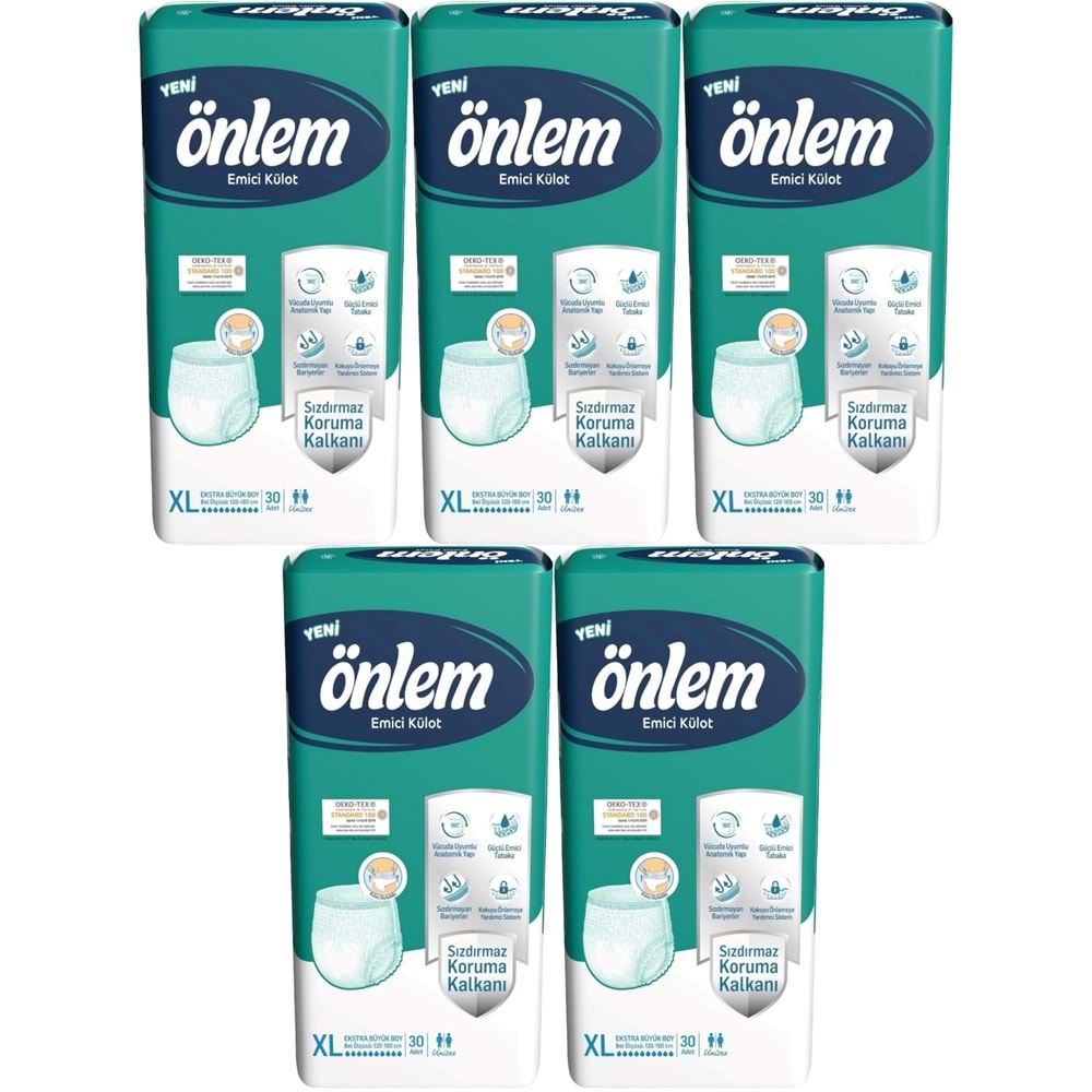 Önlem Emici Külot Yetişkin Bezi XL- Extra Large - Ekstra Büyük 150 Adet (5PK*30)