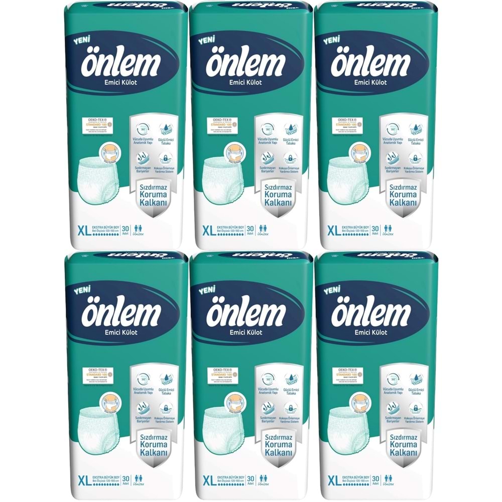 Önlem Emici Külot Yetişkin Bezi XL- Extra Large - Ekstra Büyük 180 Adet (6PK*30)