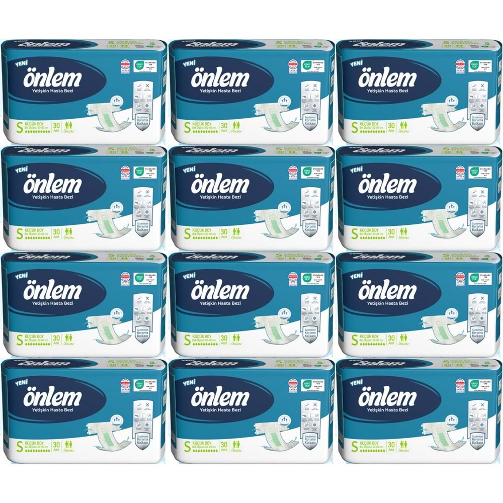 Önlem Yetişkin Bezi Bel Bantlı Tekstil Yüzey S - Small - Küçük 360 Adet (12PK*30)