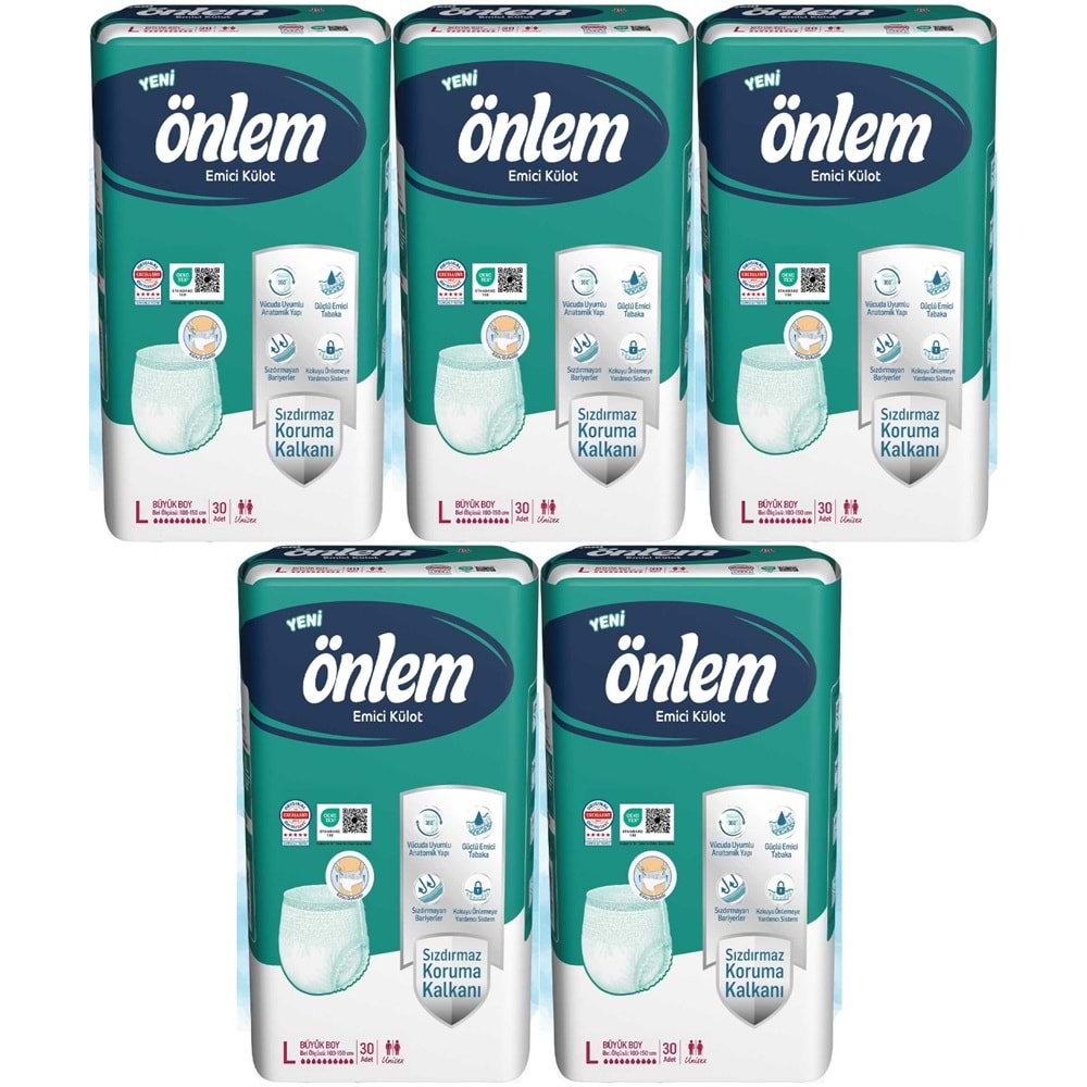 Önlem Emici Külot Yetişkin Bezi L - Large - Büyük 150 Adet (5PK*30)