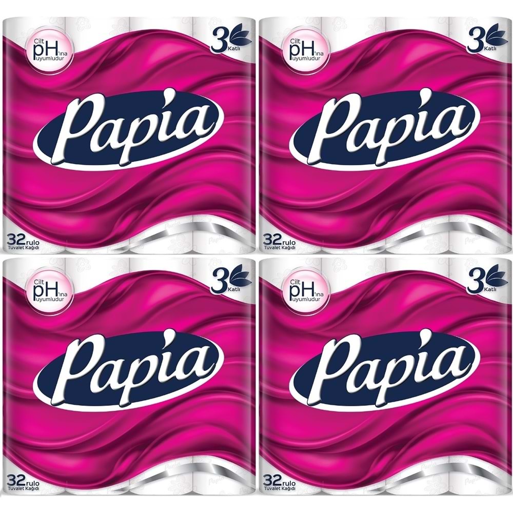 Papia Tuvalet Kağıdı (3 Katlı) 128 Li Pk (4Pk*32)