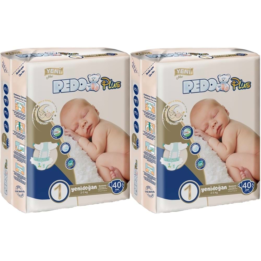 Pedo Plus Bebek Bezi 1 Beden 2-5 KG Yeni Doğan 80 Adet Jumbo Ekonomik Pk