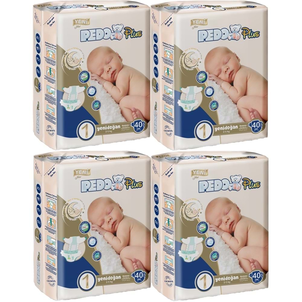 Pedo Plus Bebek Bezi 1 Beden 2-5 KG Yeni Doğan 160 Adet Jumbo Aylık Pk