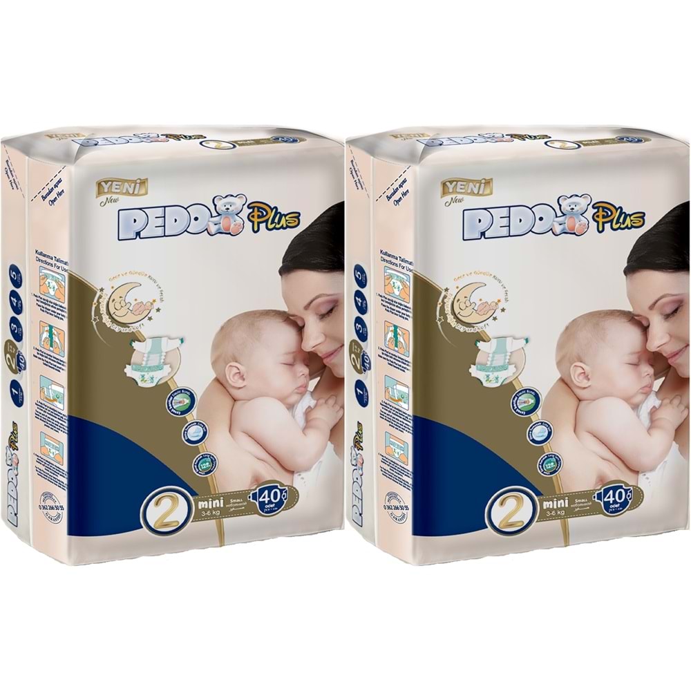 Pedo Plus Bebek Bezi 2 Beden 3-6 KG Mini 80 Adet Jumbo Ekonomik Pk