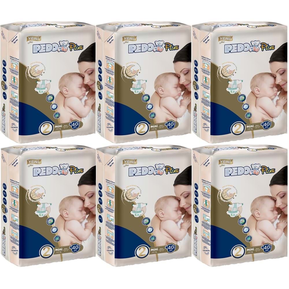 Pedo Plus Bebek Bezi 2 Beden 3-6 KG Mini 240 Adet Jumbo Avantaj Pk