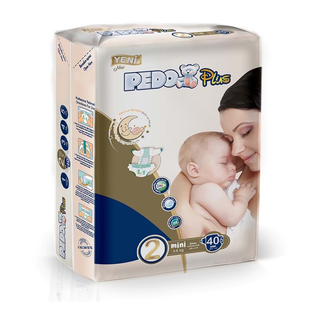 Pedo Plus Bebek Bezi 2 Beden 3-6 KG Mini 240 Adet Jumbo Avantaj Pk