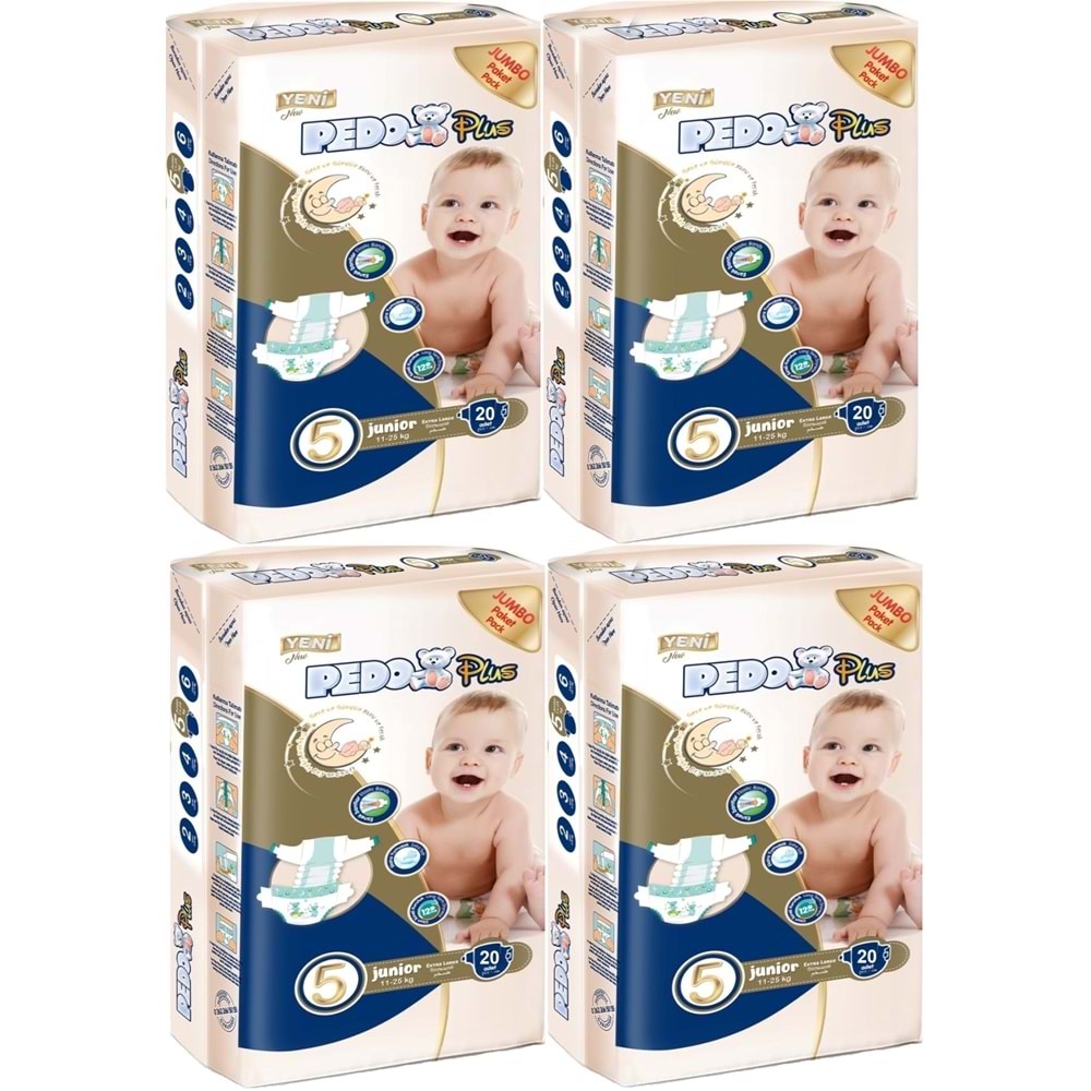 Pedo Plus Bebek Bezi 5 Beden 11-25 KG Junior 80 Adet Jumbo Aylık Pk