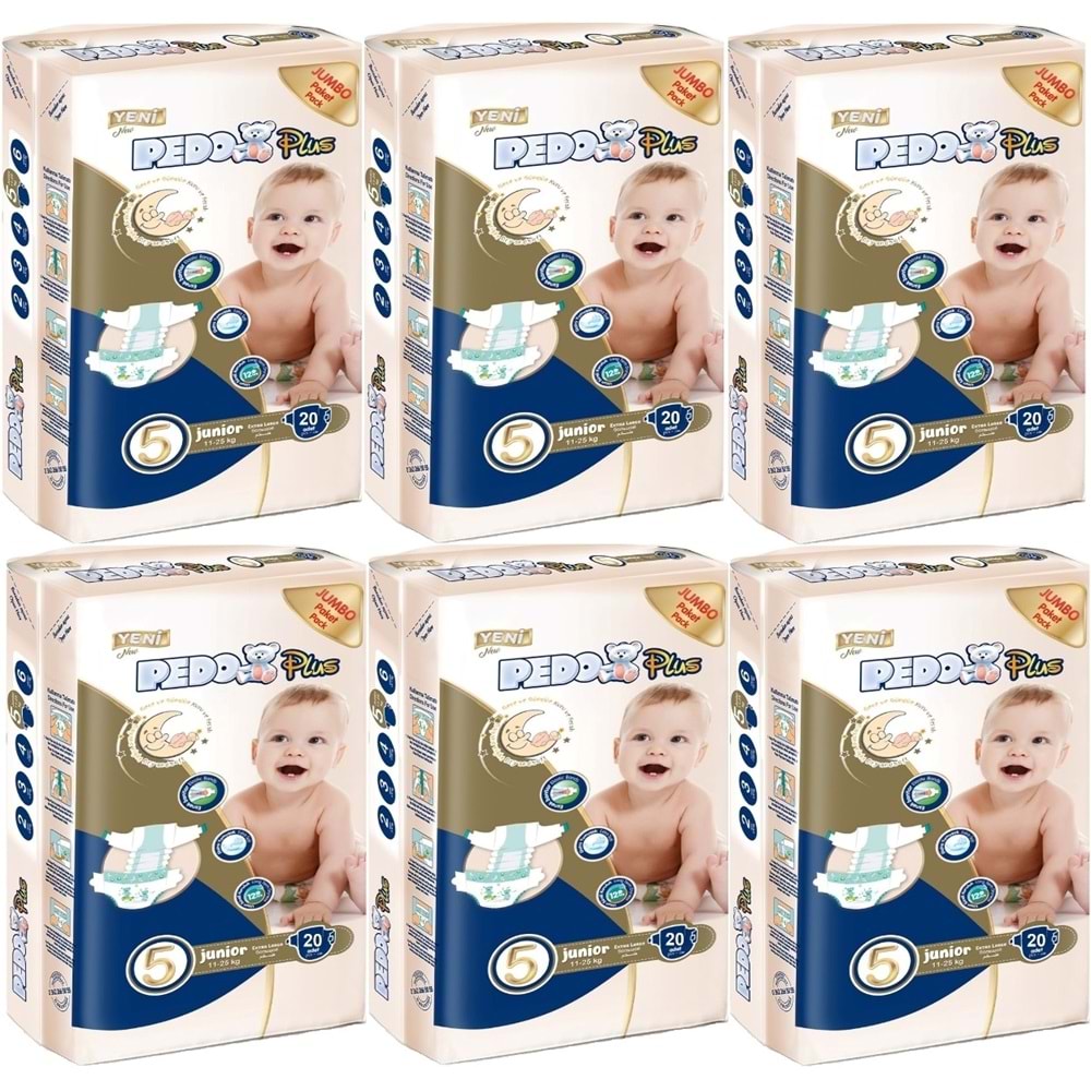 Pedo Plus Bebek Bezi 5 Beden 11-25 KG Junior 120 Adet Jumbo Avantaj Pk
