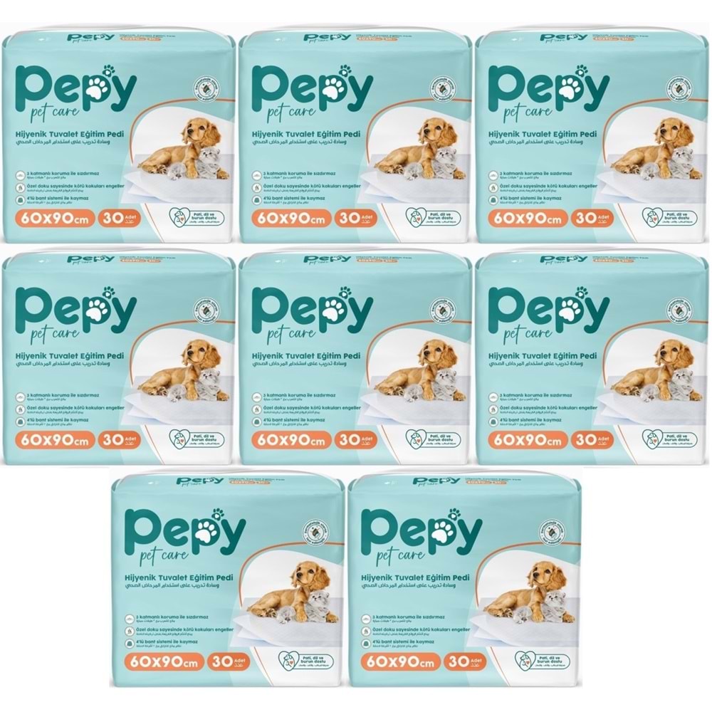 Pepy Evcil Hayvan Tuvalet Eğitim Pedi 60*90CM 240 Adet (8PK*30)