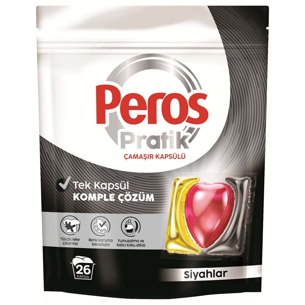 Peros Pratik Matik Çamaşır Deterjanı Kapsülü - Tableti 52 Adet Siyahlar (2PK*26)