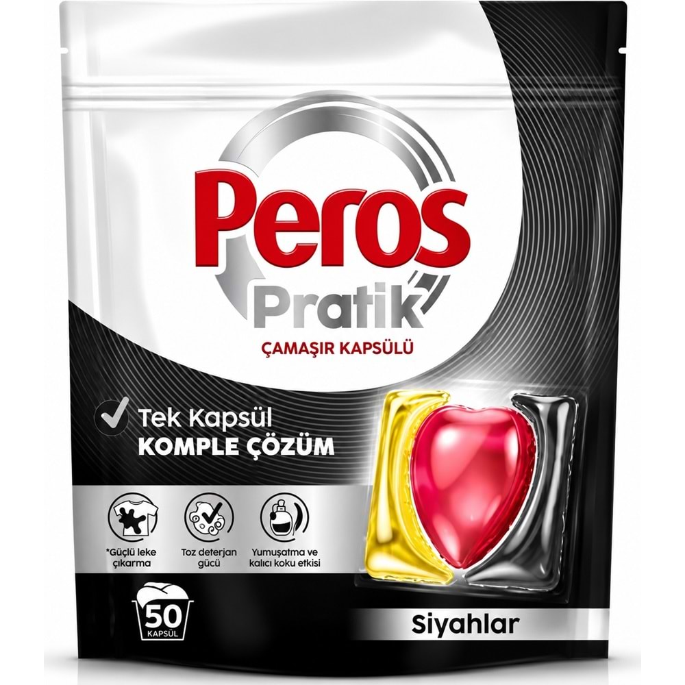 Peros Pratik Matik Çamaşır Deterjanı Kapsülü - Tableti 250 Adet Siyahlar (Avantaj Pk)