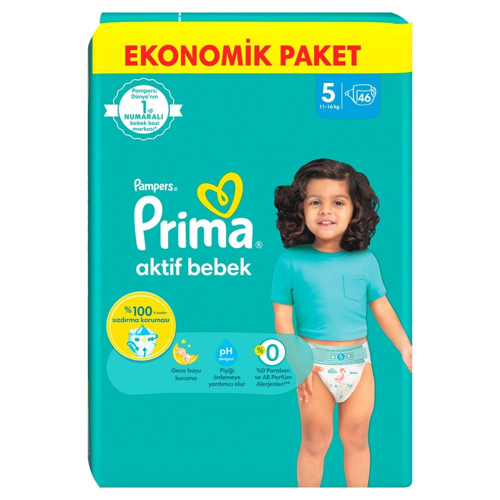 Prima Bebek Bezi 5 Beden 11-16 KG Junior 184 Adet Süper Ekonomik Fırsat Pk