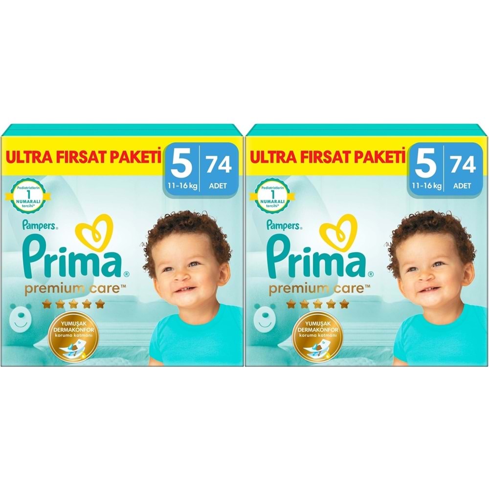 Prima Premium Care Bebek Bezi 5 Beden 11-16 Junior 148 Adet MeGa Fırsat Pk