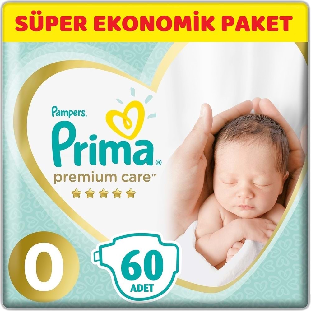 Prima Premium Care Bebek Bezi 0 Beden 1.5-2.5 KG Prematüre 60 Adet Süper Ekonomik Pk