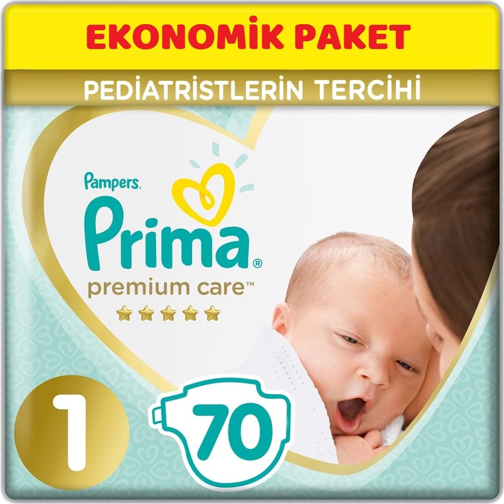 Prima Premium Care Bebek Bezi 1 Beden + 2 Beden 130 Adet Yeni Doğan Seti Ekonomik Pk