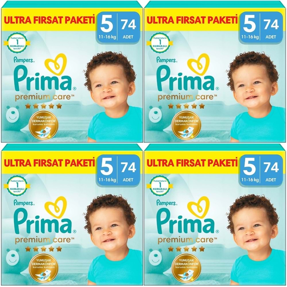 Prima Premium Care Bebek Bezi Beden:5 (11-16) Junior 296 Adet Ultra Fırsat Pk