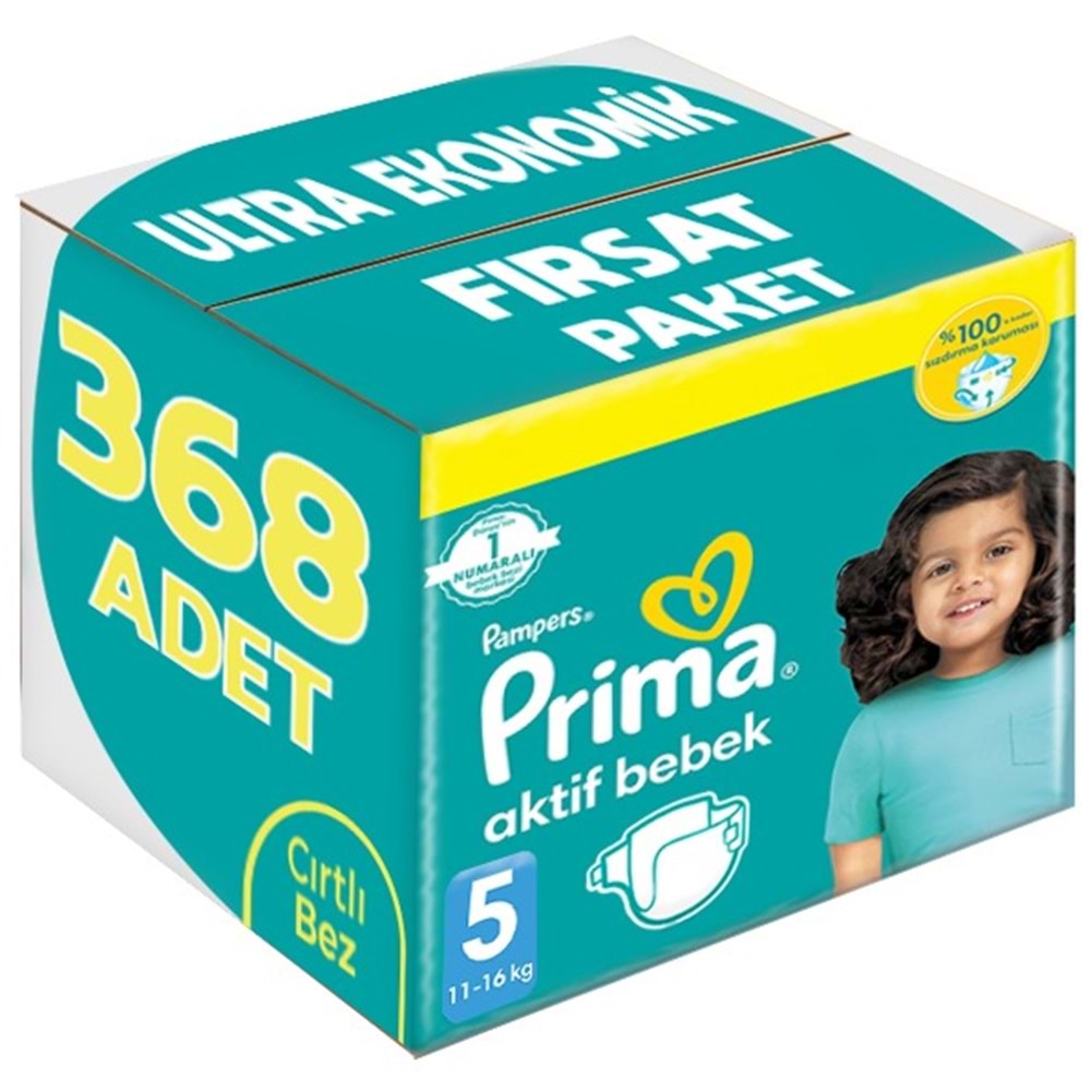 Prima Bebek Bezi 5 Beden 11-16 KG Junior 368 Adet Ultra Ekonomik Fırsat Pk