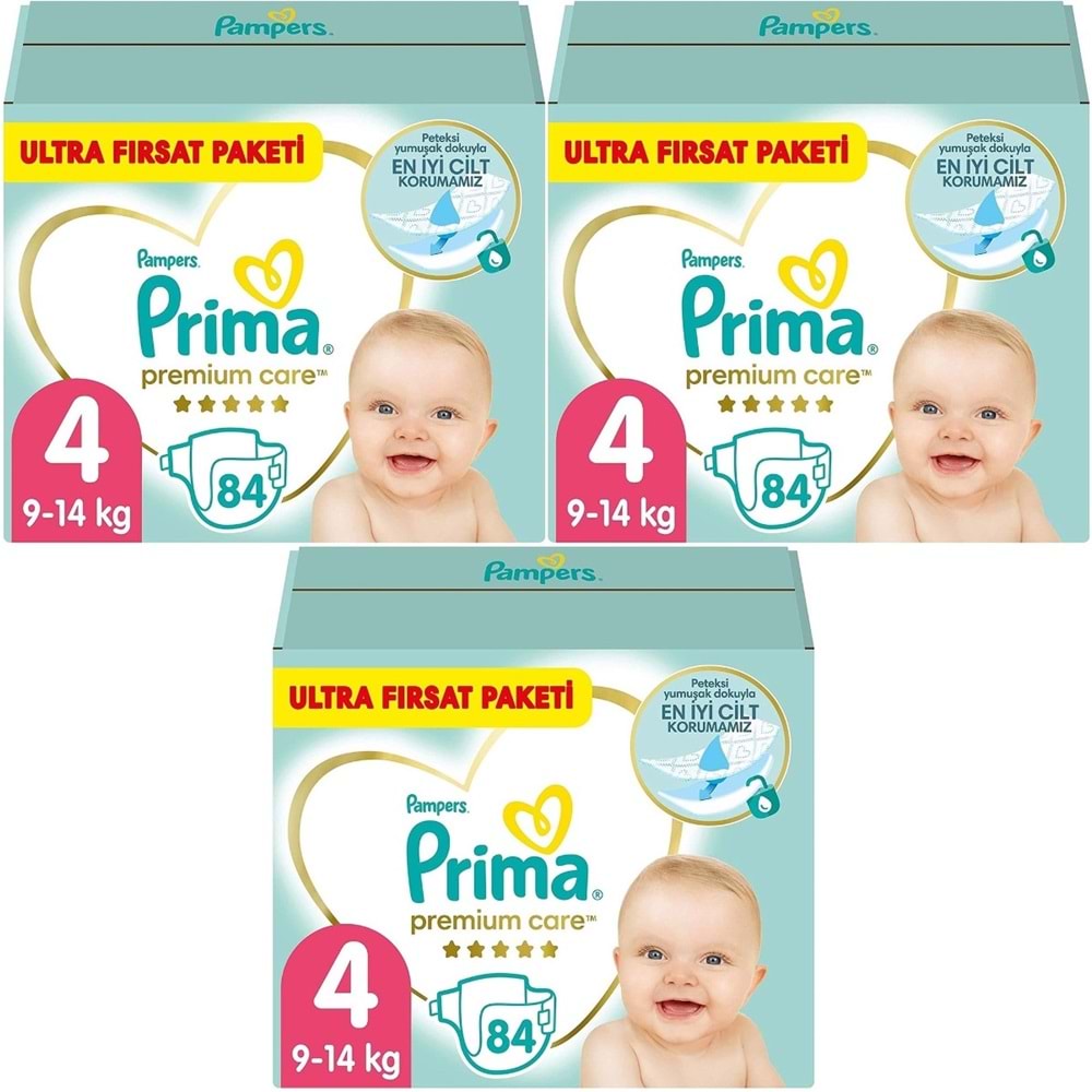 Prima Premium Care Bebek Bezi 4 Beden 9-14 Maxi 252 Adet Süper Fırsat Pk